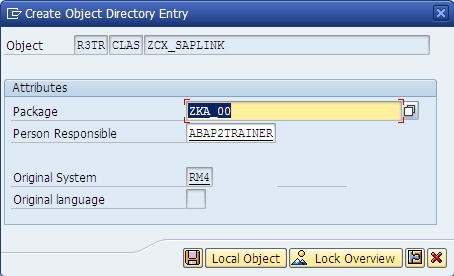 SAPLink Install - Object Creation - Package